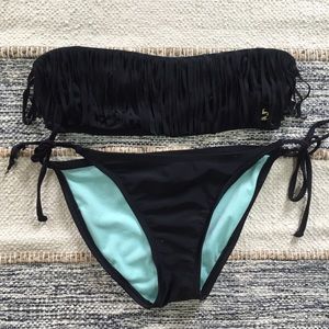 Fringe black Bikini set
